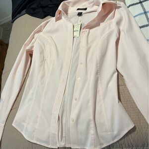 Express Stretch Long Sleeve Blouse Pink
